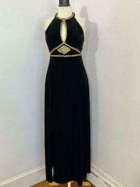 Vintage Handmade Velvet Beaded Gown XS